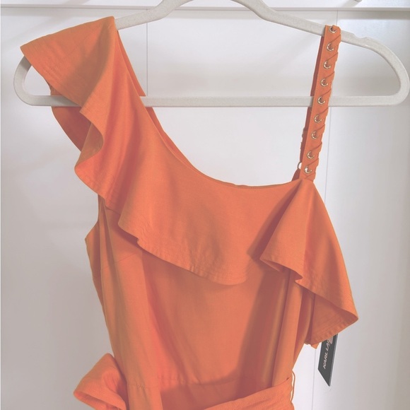 Karl Lagerfeld Orange Asymmetrical One-Shoulder Dress - Picture 5 of 5
